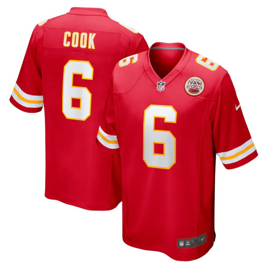 Men Kansas City Chiefs 6 Bryan Cook Nike Red Game Player NFL Jersey